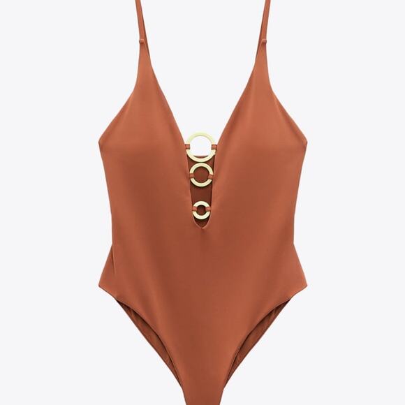 NWT ZARA GEOMETRIC PIECE SWIMSUIT - Picture 4 of 12